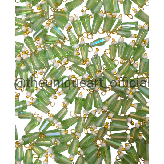 Light Green Pencil Hanging Beads 4x8mm