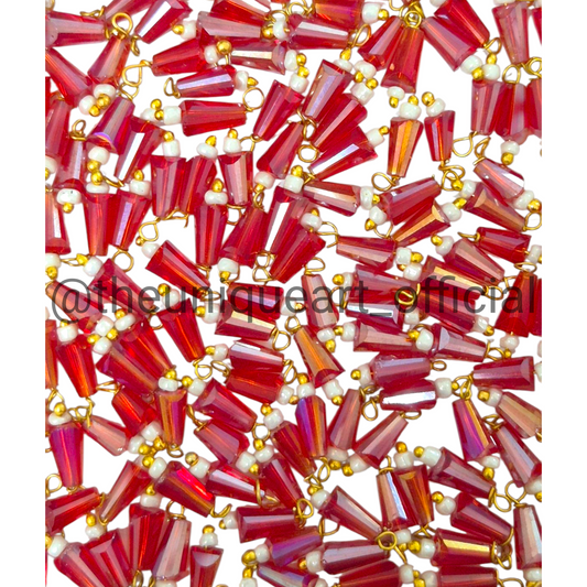 Red Pencil Hanging Beads 4x8mm