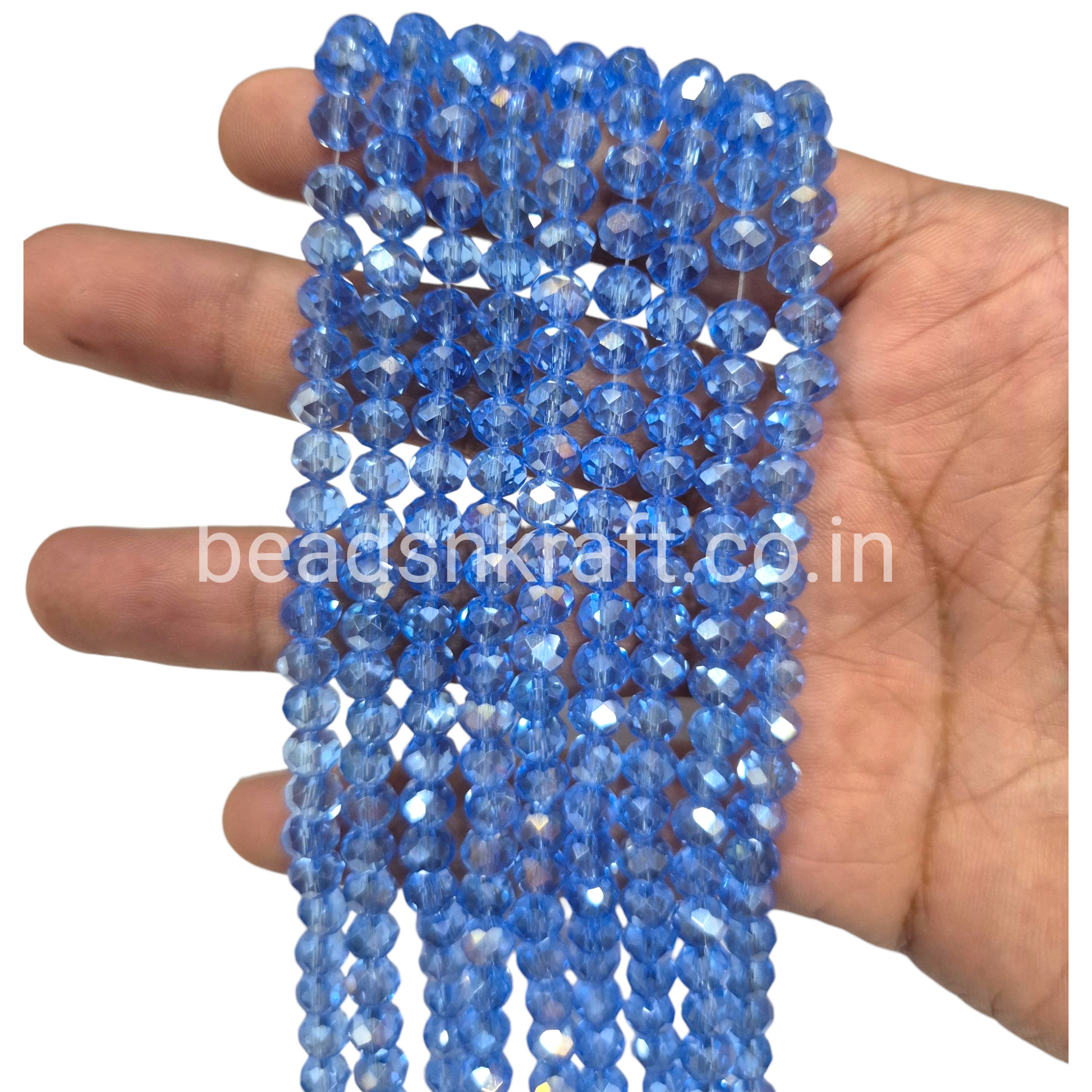 Sky Blue 6mm Round Crystal Beads