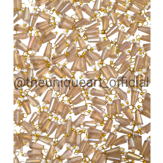 Beige Pencil Hanging Beads 4x8mm