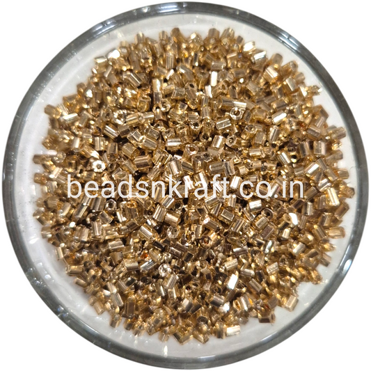 Dull Gold (Unigold) Glass Cut Beads (Cutdana) for Aari Work, Embroidery & Jewelry Making