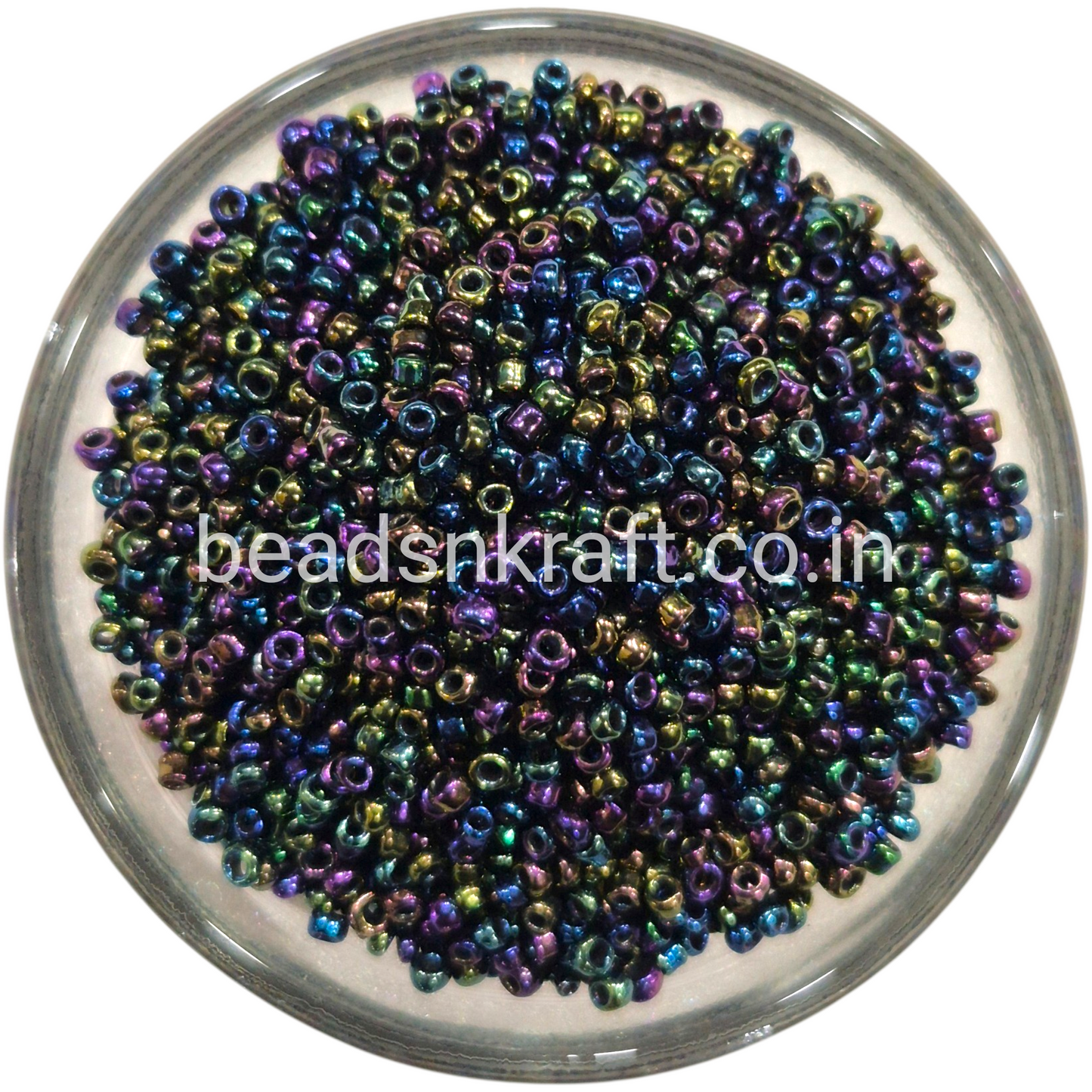 Black Rainbow Sugar Beads for Aari Work, Embroidery & Jewelry Making