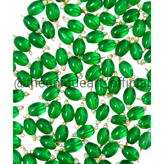 Peridot 6x8mm Oval Hanging Beads for Jewellery and Aari Work