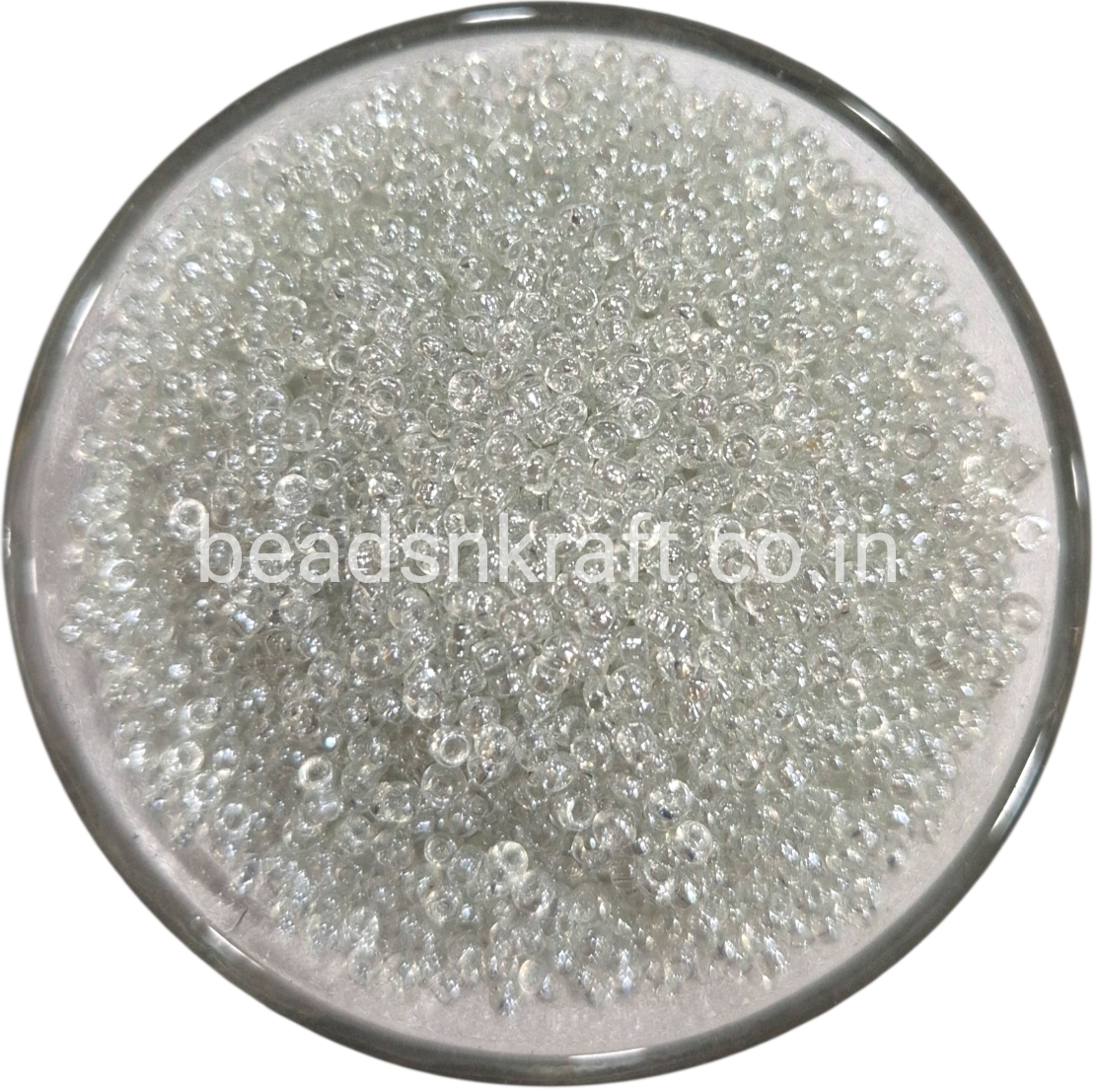 White Transparent Glass Beads for Aari Work, Embroidery & Jewelry Making