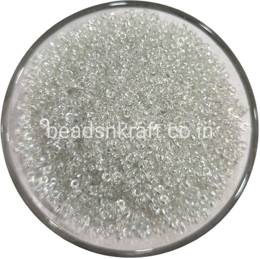 White Transparent Glass Beads