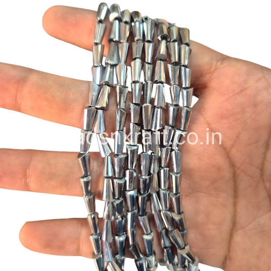 Silver Metal 4x8mm Pencil Crystal