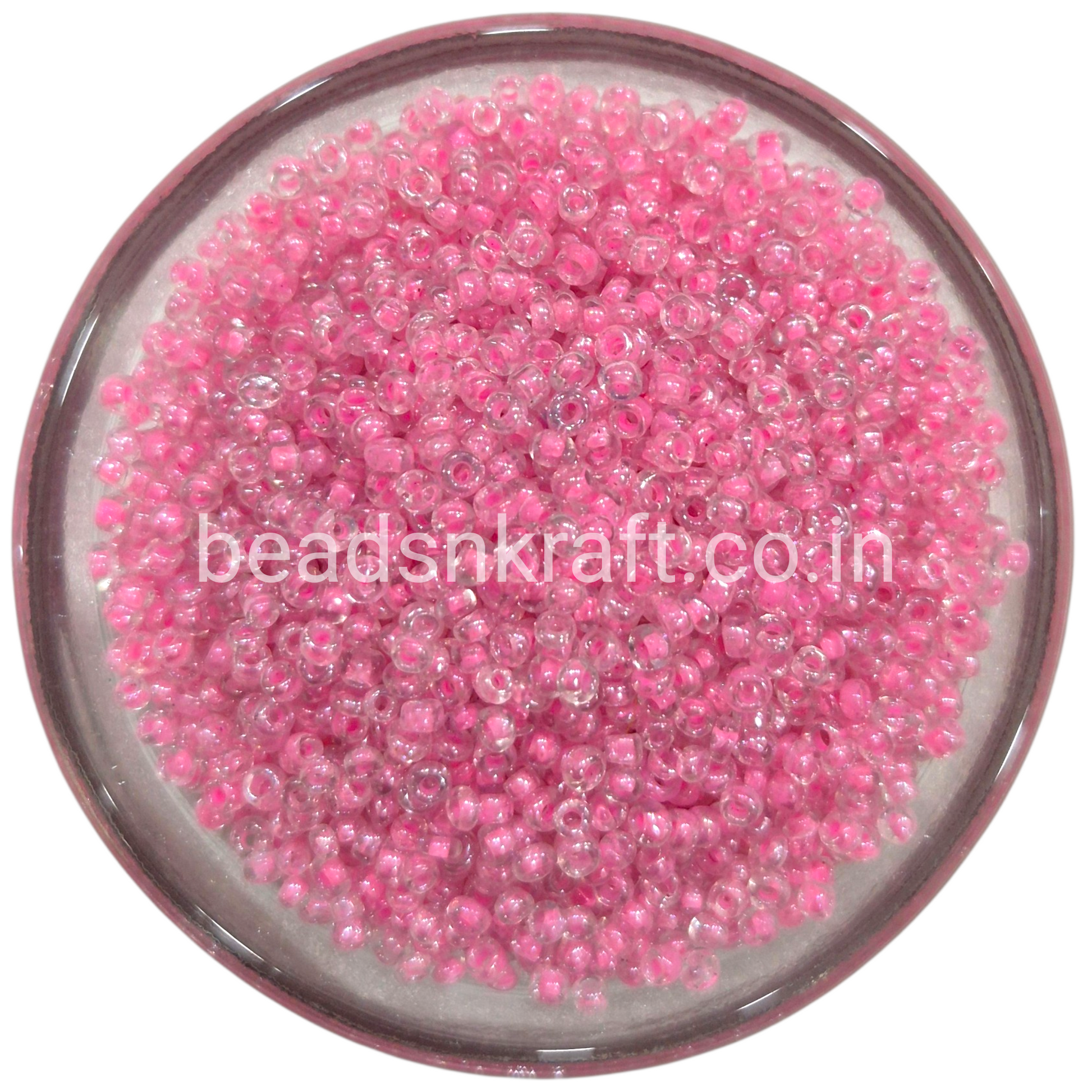 Pink (2) Sugar Beads for Aari Work, Embroidery & Jewelry Making