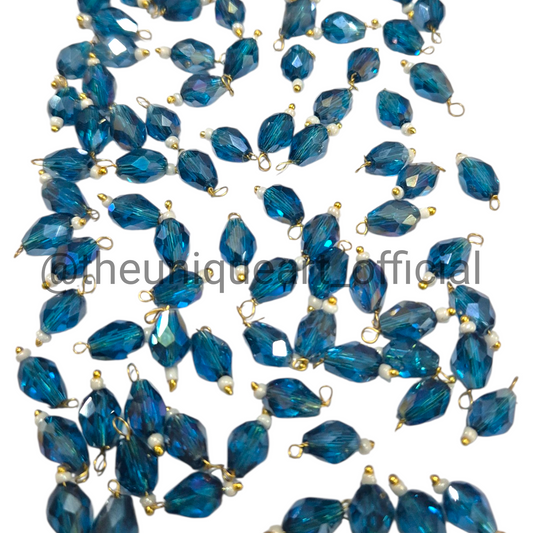 Peacock Drop Hanging Beads 6x8mm