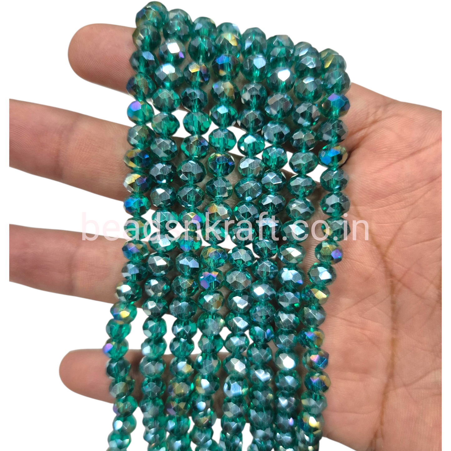 Emerald Green 6mm Round Crystal Beads