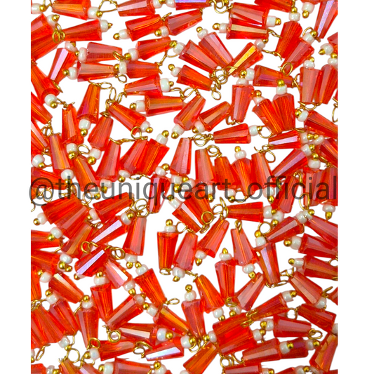 Orange Pencil Hanging Beads 4x8mm