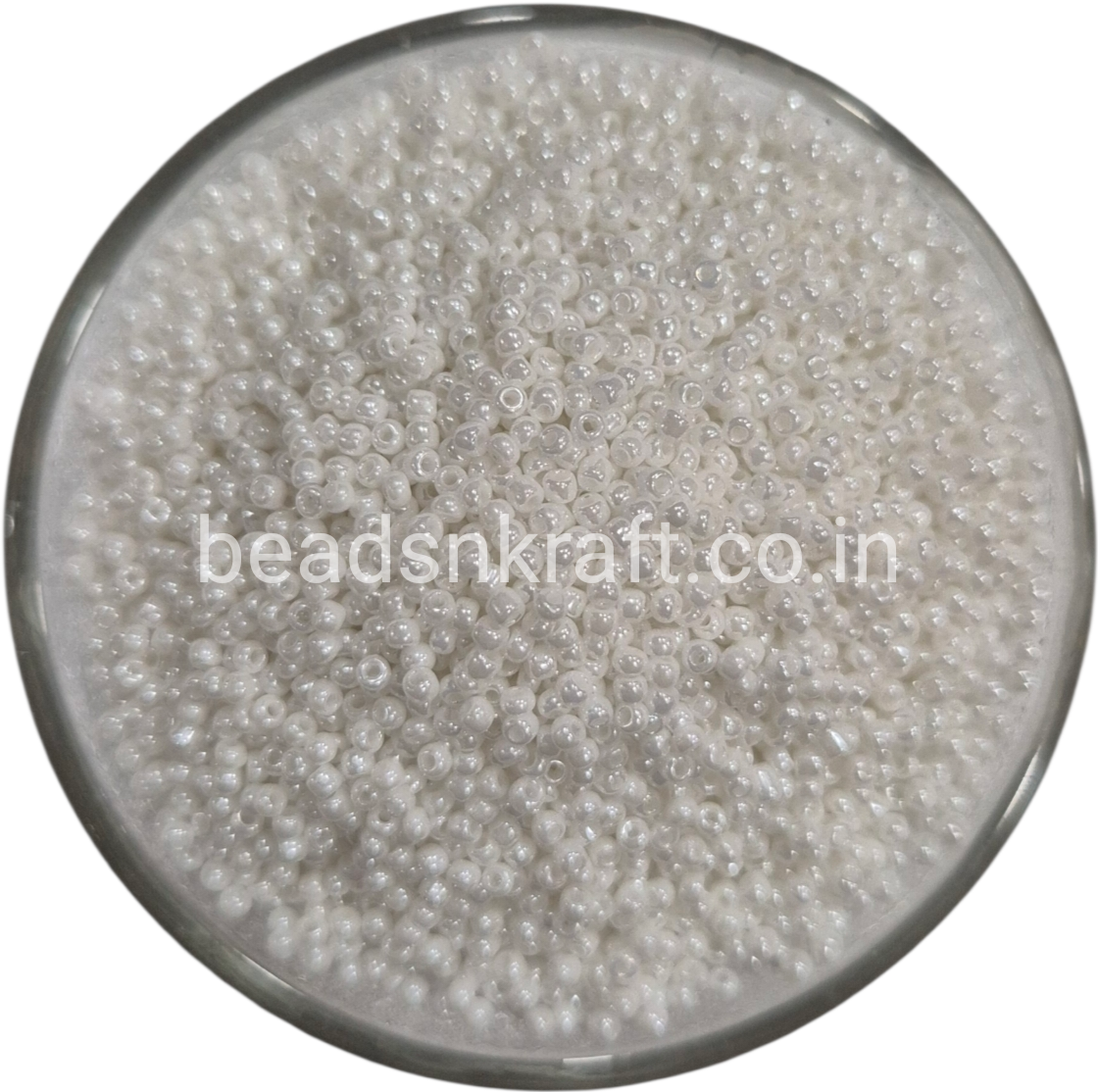 White Glass Beads for Aari Work, Embroidery & Jewelry Making
