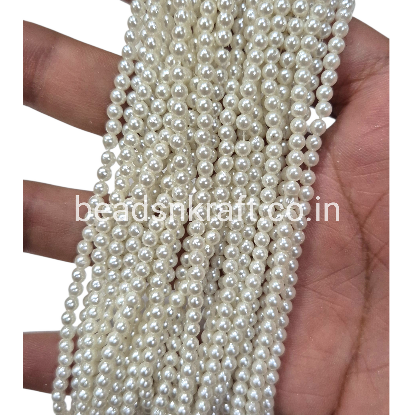 Round Off White Moti Beads
