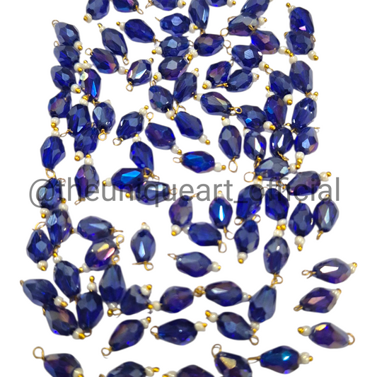 Blue Drop Hanging Beads 6x8mm