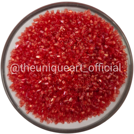 Red Rainbow Glass Cut Beads (Cutdana) for Aari Work, Embroidery & Jewelry Making