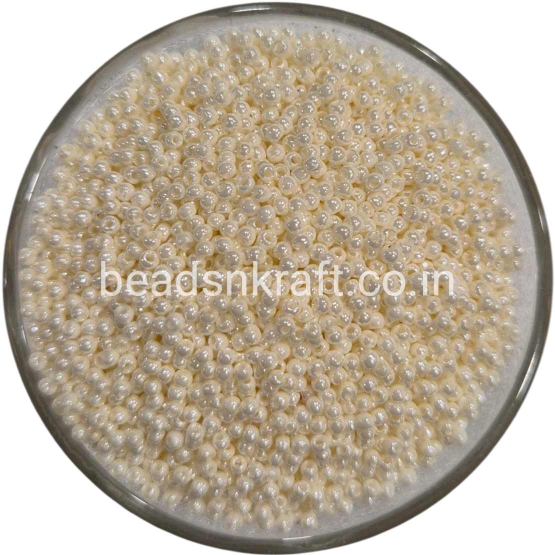 Cream Glass Beads for Aari Work, Embroidery & Jewelry Making