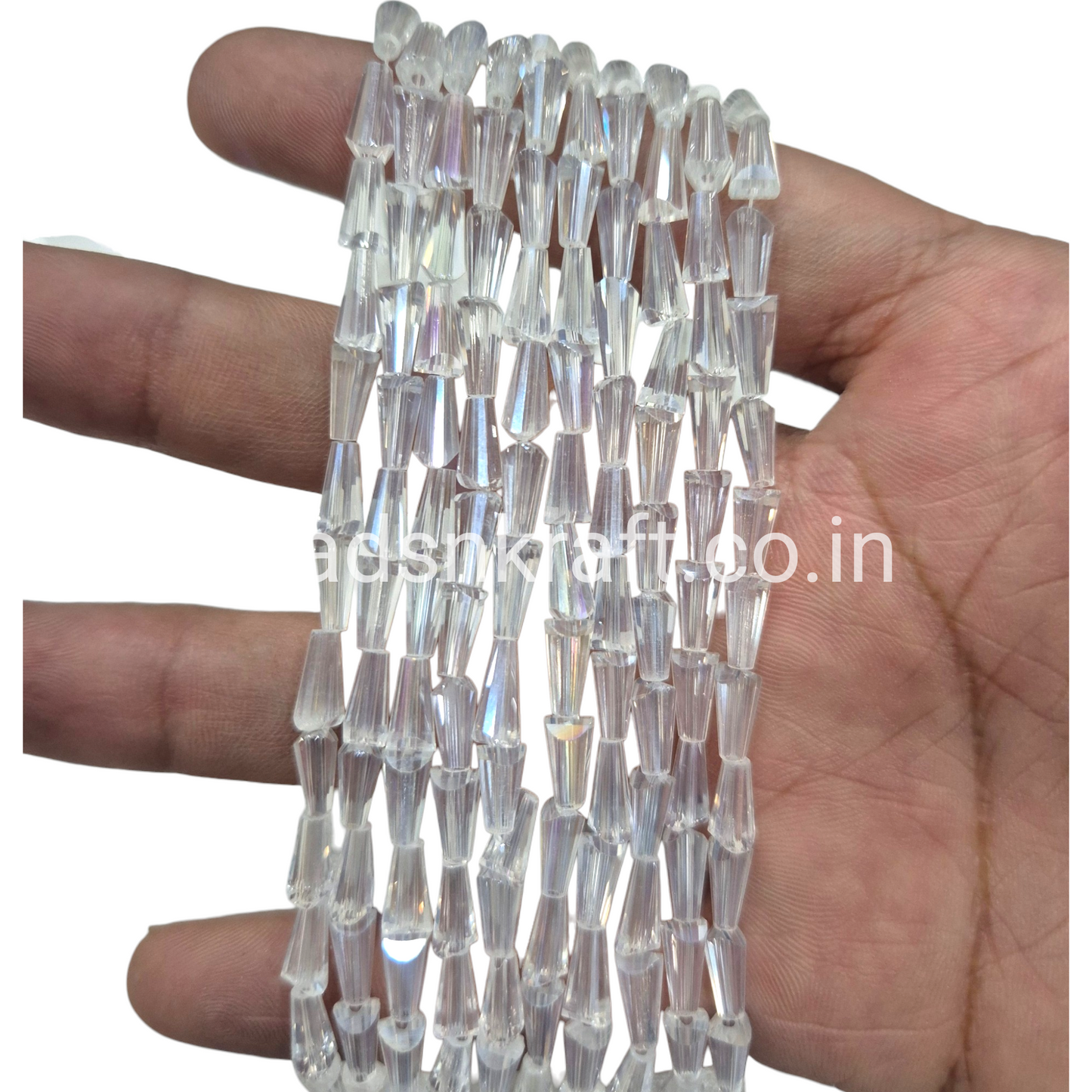 White AB 4x8mm Pencil Crystal