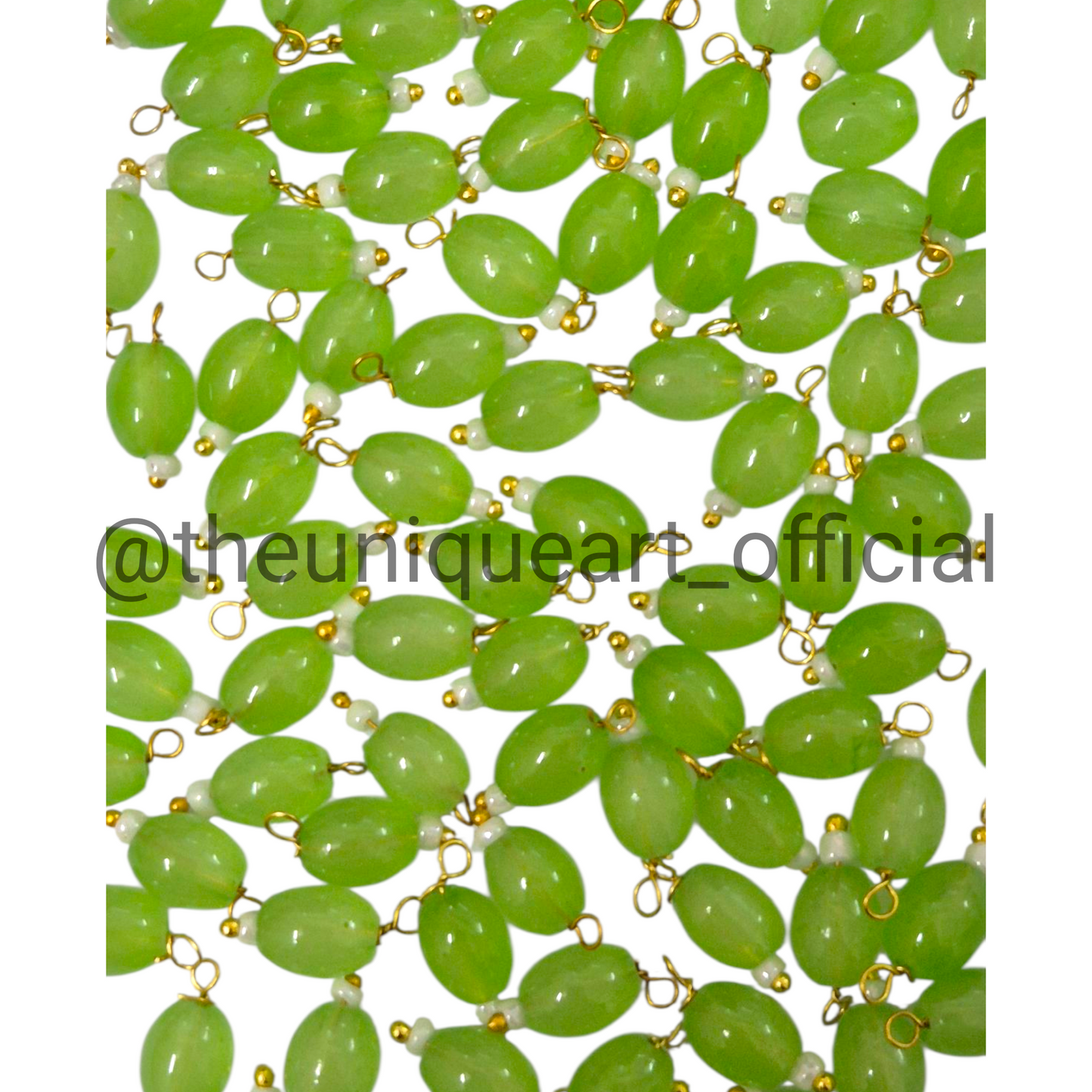 Pastel Green Oval Hanging Beads 6x8mm