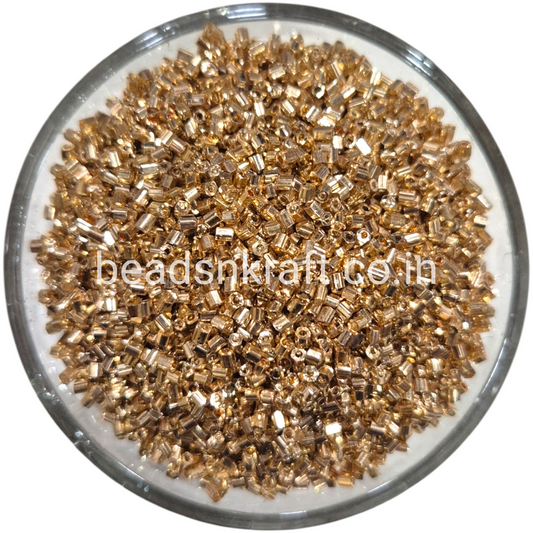 Dull Gold (Unigold) Micro Glass Cut Beads (Cutdana) for Aari Work, Embroidery & Jewelry Making