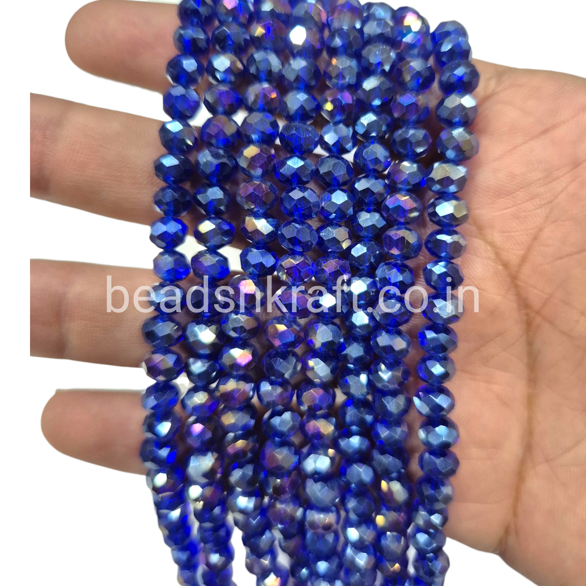 Blue 6mm Round Crystal Beads