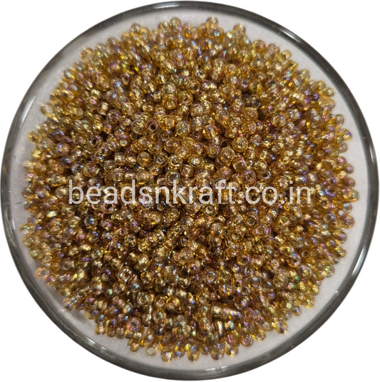 Golden Rainbow Glass Beads