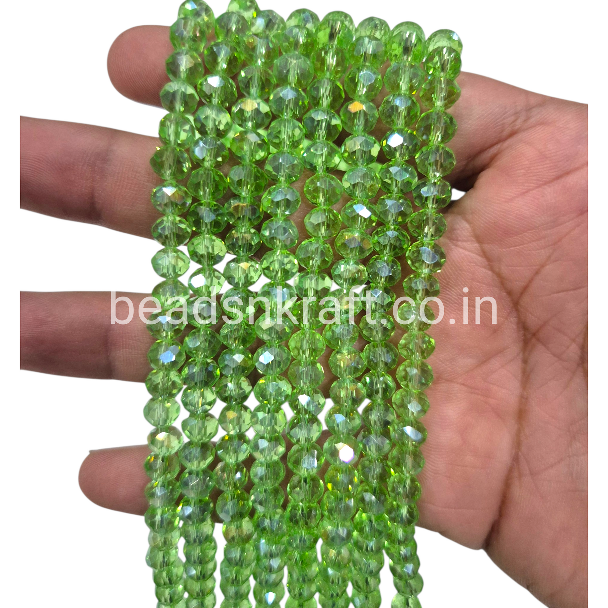 Light Green 6mm Round Crystal Beads