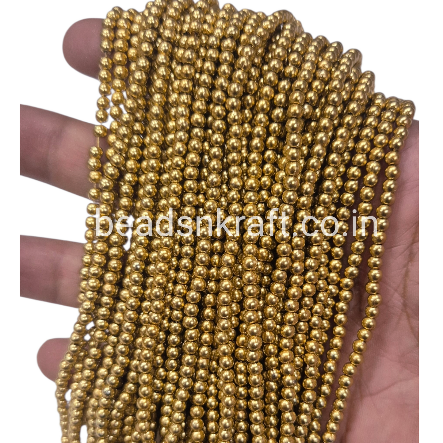 Round Dull Gold Moti Beads