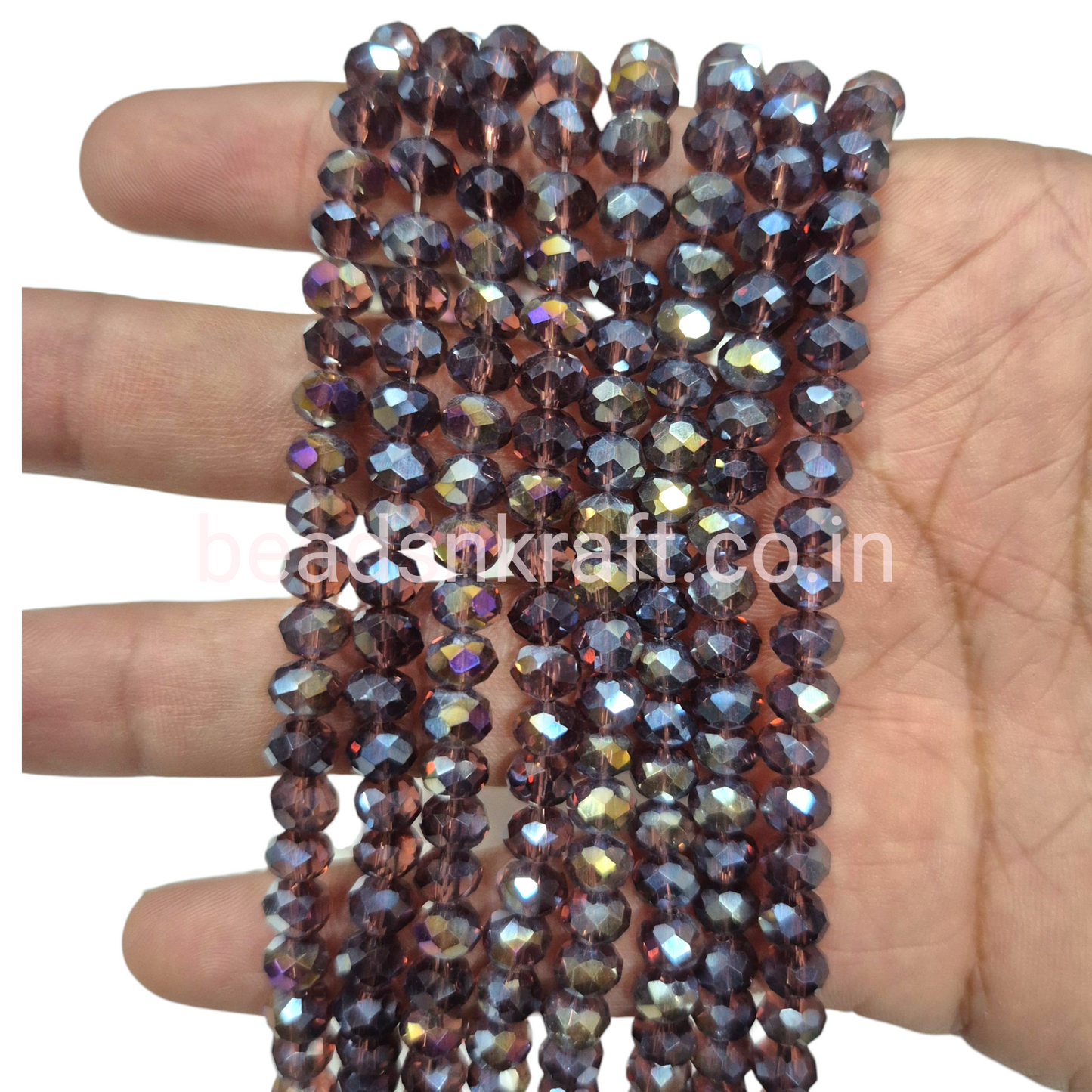 Wine 6mm Round Crystal Beads