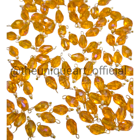 Golden Drop Hanging Beads 6x8mm